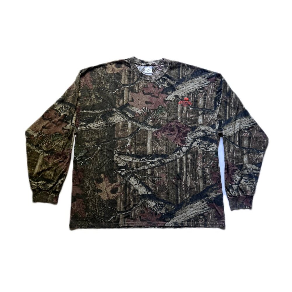 Classic Camouflage Print Long Sleeve T-Shirt Mossy Oak Oversized Mens Shirt